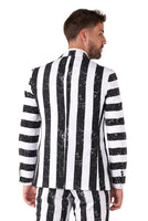 1 x RAW Customer Returns OppoSuits Men s Beetlejuice Premium Costume - 80s Halloween Outfit - Tailored Outfit - Black White - Includes Blazer, Pants and Tie - RRP €89.95