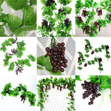 1 x RAW Customer Returns LONGHAO 2 pcs, artificial plastic grape, artificial grape vines, artificial grape vine, 6 sets of grape skewers, plastic grape skewers, artificial fruit and vegetable decoration, for shooting props - RRP €11.56