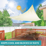 1 x RAW Customer Returns Belle Vous Set Cream Triangular Sail Awning - 2 x 2 x 2 m - Outdoor Waterproof Awning with Ropes - Shade Sail Blocks UV Rays - Sun Protection Awning - Terrace, Garden and Patio Awning Sail - RRP €23.99