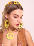 3 x RAW Customer Returns JeVenis Sunflower Hippie Women s Accessories Boho Hippie Costume 60s Boho Hippie Costume Headbands 70s Round Glasses 70s Sunflower Necklace 70s Fringe Earring for Girls Carnival - RRP €60.06