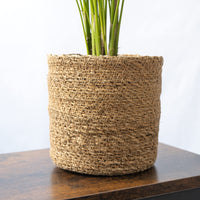 1 x RAW Customer Returns SMPLY. Round Jute Semi-Rigid Planter Basket Wicker Ideal for Flower Pots or Planters Suitable for Indoors or Terraces 30 x 28 cm Natural Color - RRP €41.21