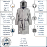 1 x RAW Customer Returns Morgenstern bathrobe children I teenagers I girls I boys I terry cloth I cotton I hood I size 170 176 I age 15-16 years I grey - RRP €30.2