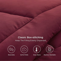 1 x RAW Customer Returns BEDSURE Winter Duvet 200x200 Warm and Soft - Duvet 200 x 200 Winter 450GSM Filling, Oeko Tex, Quilt for Allergy Sufferers Red - RRP €48.61