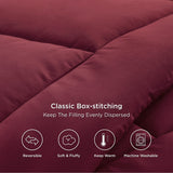 1 x RAW Customer Returns BEDSURE Winter Duvet 200x200 Warm and Soft - Duvet 200 x 200 Winter 450GSM Filling, Oeko Tex, Quilt for Allergy Sufferers Red - RRP €48.61