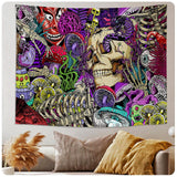 4 x Brand New Roninkier Mushroom Fabric Wall Tapestry - Skull Wall Tapestry Psychedelic Wall Hanging and Black Light Hippie Pattern Wall Carpet UV Reactive Tapestry for Halloween Christmas Decoration,150X130cm - RRP €99.96