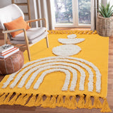 1 x RAW Customer Returns LINROMIA Living Room Rug Large 120x180cm, Boho Yellow Rainbow Tufted Cotton Rug with Woven Tassels, Washable Rug for Bedroom Living Room Kitchen Dining Room Children s Room - RRP €69.99