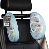 1 x RAW Customer Returns .ES-GOO Headrest Car Children and Adults Installation without tools Neck Support Car Children Neck Pillow Leather Car Pillow Adjustable Blue - RRP €39.9