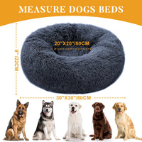 3 x Brand New Purefun Fluffy Dog Bed Large Dogs 80 cm, Comfortable Dog Basket Round Donut Cat Bed for Medium and Large Cats, Washable, Non-Slip and Orthopedic Dog Bed Gray - RRP €109.14