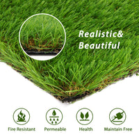 1 x RAW Customer Returns Artificial grass carpet for indoor and outdoor use, pile height 35mm, grass carpet for dogs, garden and doormat, rubberized underside with drainage holes 0.4mx 0.8m  - RRP €26.21