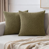 2 x Brand New MIULEE Corduroy Cushion Cover Pillowcases Decorative Cushion Cover Modern Sofa Cushions Throw Pillows Couch Cushions Decorative Pillows Soft for Sofa Living Room Bedroom Set of 2 40 x 40 cm Olive Green - RRP €32.98