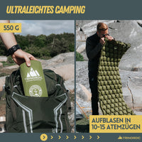 1 x RAW Customer Returns Trinordic 550g Ultralight Inflatable Sleeping Mat - With Inflatable Pillow - Camping Mattress with Small Pack Size for Outdoor, Camping, Hiking Bikepacking - RRP €34.99