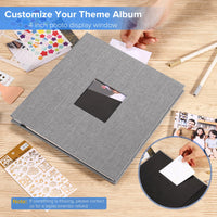 1 x RAW Customer Returns DazSpirit Self-Adhesive Linen Cover Photo Album, 20 Sheets 40 Pages, DIY Photo Album with Scraper and 2 Metal Pens, Ideal Family Wedding Album Grey  - RRP €22.8