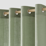 1 x RAW Customer Returns MIULEE curtains bedroom curtain green curtain living room linen look curtains with eyelets window semi-transparent curtain modern interior balcony door kitchen curtains 140 x 215 cm - RRP €33.29