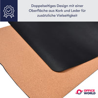 13 x Brand New Officeworld Range Cork and Leather Desk Pad - Mouse Pad - Desk Pad For Office - Double Sided 80 X 40 Cm Laptop Desk Pad - RRP €272.87