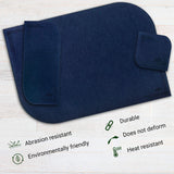 1 x Brand New VILSTO Felt Placemat Set of 18, Washable Placemats, Plate Set Coasters Glasses Cutlery Bags, Kitchen Decoration, Table Decoration Dining Table, Wipeable Placemat, Dark Blue - RRP €35.28