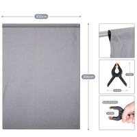 1 x RAW Customer Returns Potaeco Gray Background, 2x3m, Gray Photo Background Gray Background Foldable Background for Photography, Video, TV, Studio with 3 Background Clips 4 Elastic Clips - RRP €30.24