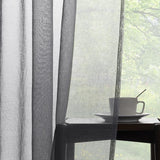 1 x RAW Customer Returns Topfinel Curtains with Ruffle Tape Gray Curtains Semi-Transparent Voile Curtain Living Room Modern 140 x 245 cm W x H Curtain Bedroom Window Curtains - RRP €27.99