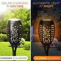 3 x Brand New Solar lamps for outdoor garden - 6x solar lights outdoor - LED garden lighting solar with flame effect - garden decoration for outside weatherproof - RRP €79.2