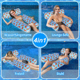 15 x Brand New Ltteaoy air mattress pool, pool toy water hammock 4 in 1 water toy pool for summer pool parties, pool inflatable air mattress water hammock for adults and children watermelon  - RRP €187.05