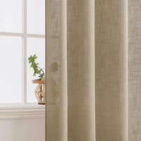 1 x RAW Customer Returns MIULEE Curtains with eyelets voile curtain short modern linen look semi-transparent eyelet curtain for living room children s room room divider set of 2 dark brown 225 x 140 cm - RRP €38.89