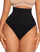 1 x RAW Customer Returns FeelinGirl Shapewear Thong Women s Tummy Control Panties Seamless Mid Waist Girdle Briefs Shaping String Abdomen Double Layer Black M L - RRP €22.99