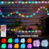 1 x RAW Customer Returns StarryEver 20M LED tube light chain outdoor power, 200 LED light tube outdoor warm white colorful, 30 colors Christmas lights outdoor, patio light tube with remote control for outdoor garden - RRP €46.99