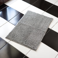 2 x RAW Customer Returns Batheology bathroom rug, non-slip 2.5 cm bath mat, washable bath mat - soft TPE bath mat, absorbent, toilet decoration - 50 x 80 cm, gray free absorbent soap dish for the bathroom - RRP €20.14