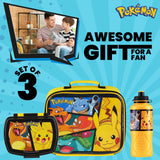 1 x RAW Customer Returns Pokemon kids insulated lunch bag, school lunch box and water bottle set - 3pcs yellow  - RRP €24.58