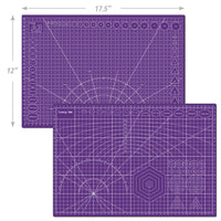 1 x RAW Customer Returns Miuzei cutting mat set A3 with 55pcs craft knives and steel ruler, self-healing purple craft mat cutting mat craft drawing mat craft scalpel craft mat - RRP €19.67