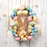 1 x RAW Customer Returns VALERY MADELYN 40.6cm Easter wreath with eggs and bunny, artificial door wreath, Easter egg wreath with LED light, wall wreath spring wreath for Easter decoration, spring decoration - RRP €31.45