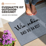 1 x RAW Customer Returns ElbFuchs doormat WASHABLE 60x40cm It s nice that you re here Doormat Gray Doormat suitable for indoor and outdoor use ultra thin and non-slip doormat doormat Doormat - RRP €14.06