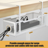 1 x RAW Customer Returns Cinati Under Desk Cable Management Tray, Cable Management Under Desk No Drilling, Desk Cable Management Box for Office, Home - No Damage to Desk - RRP €25.67