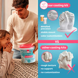 1 x RAW Customer Returns chuckle - 3D handprint set plaster cast hands couple, plaster handprint set couples, with gold color - plaster handprint for couples - anniversary, couple gifts for him and for her - non-toxic simple - RRP €30.48