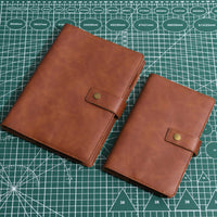 1 x RAW Customer Returns Wonderpool Leather Refillable Notebook Ring Binder A5 Diary - Dotted Paper Genuine Leather Inner Pockets for Travel Work and Organizer Coffee, A5  - RRP €22.11