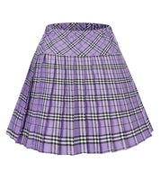 1 x RAW Customer Returns EXCHIC Women s High Waisted Tartan College Style Pleated Skirt Series 20, L  - RRP €19.98