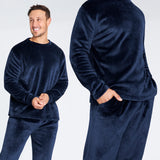 1 x RAW Customer Returns CityComfort Men s Winter Pajamas, 2 Piece Long Sleeve Fleece Pajamas, L, Navy Blue  - RRP €31.98