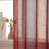 1 x RAW Customer Returns MIULEE Set of 2 Voile Curtains Sheer Linen Curtain with Eyelets Transparent Linen Look Curtain Eyelet Curtain Living Room Window Curtain Translucent Decorative Curtain Bedroom 140 x 260 cm W x H Red - RRP €34.42