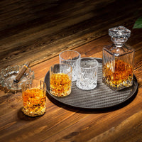 1 x RAW Customer Returns KANARS Whiskey Glasses and Carafe Set, 750 ml Whiskey Decanter with 4x 300 ml Glasses, Lead-Free Crystal Glasses, Beautiful Gift Box, High Quality, 5-Piece - RRP €66.88