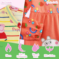 1 x RAW Customer Returns Peppa Pig Other Dresses Dresses for Girls Made of Cotton, Peppa Pig Girls Dress Pack of 2 or Single with Shoulder Bag Girls 2-3 Years, Yellow Orange  - RRP €17.84