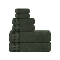 1 x RAW Customer Returns GLAMBURG Ultra Soft 6-Pack Cotton Towel Set, Includes 2 Oversized Bath Towels 70 x 140 cm, 2 Hand Towels 40 x 60 cm and 2 Washcloths 30 x 30 cm, Eco-Friendly and 100 Recyclable, Olive Green - RRP €18.14