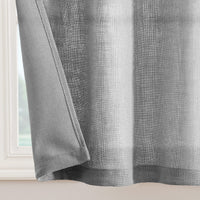 1 x RAW Customer Returns TOPICK Net Curtain Linen Bistro Curtain Kitchen Curtains Flax Semi-Transparent Light Filtering Pair of Scarves Modern Net Curtains for Living Room Country House Small Windows Set of 2 65 x 60 cm Grey - RRP €24.14