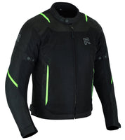 1 x RAW Customer Returns RAXUS Summer Motorcycle Jacket for Men-Track CoolPro, CE Approved FLUOR, 3XL  - RRP €78.35