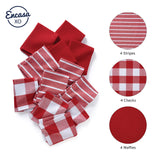 1 x RAW Customer Returns Encasa Homes Antibacterial Finish Tea Towels X-Large 70x45 cm 12 Pack Waffle, Stripe and Check Set Cotton, Highly Absorbent for Cleaning and Drying Plates - Red - RRP €32.48