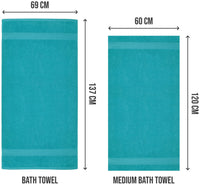 1 x RAW Customer Returns Utopia Towels - Pack of 6 medium sized bath towels made of 100 cotton with hanging loops, 60x120 cm bath towels, soft and absorbent towels turquoise  - RRP €39.73