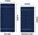 1 x RAW Customer Returns Utopia Towels - 6 Pack Medium Sized 100 Cotton Bath Towels with Hanging Loops, 60x120cm Bath Towels, Soft and Absorbent Towels Navy Blue  - RRP €37.99