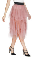 1 x RAW Customer Returns Women s Elastic Waistband Tutu Princess Tulle Underskirt Pettiskirt Nude Pink, L  - RRP €27.2