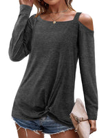 1 x RAW Customer Returns Beluring Ladies Long Sleeve Loose Top Party Top Blouse Dark Gray Size L - RRP €24.0