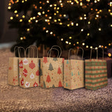 1 x RAW Customer Returns Belle Vous Pack of 48 Kraft Paper Gift Bags with Christmas Theme Christmas Bags with Handles - 6 Christmas Designs - Gift Bags - Parties, Gifts and Sweets - RRP €24.18