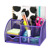 1 x RAW Customer Returns EXERZ Table Organizer Desk Organizer Desk Tidy Pen Holder Multifunctional Organizer EX348 Purple  - RRP €18.68