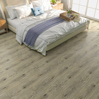 1 x Brand New VEELIKE PVC flooring wood look grey brown tile sticker floor vinyl floor self-adhesive floor tiles bathroom adhesive tiles floor kitchen vinyl flooring tile look living room 90cm 15cm 12 pieces - RRP €37.26